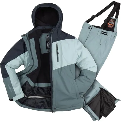 Killtec Mädchen Skianzug Größe 128 - Wasserdicht und Atmungsaktiv - Funktionaler 2-teiliger Skianzug für Mädchen in blaugrau und dark navy. Ideal für kalte Tage: winddicht, wasserdicht und atmungsaktiv mit 10.000 mm Wassersäule. Ausgestattet mit Schneefang und praktischen Taschen.
