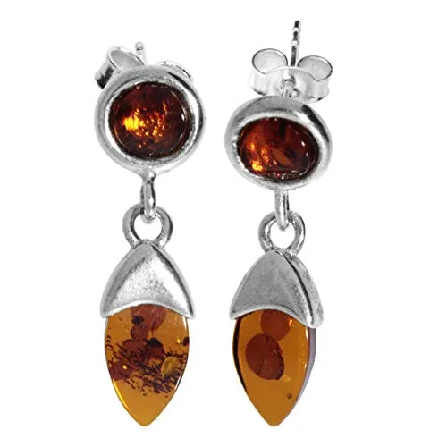 OSTSEE-SCHMUCK Paar Ohrhänger - Talke - Silber 925 mit Bernstein - Elegante Ohrringe aus Silber 925 mit einzigartigem Bernstein, ideal für besondere Anlässe oder den Alltag. Inklusive Etui für sicheren Transport.