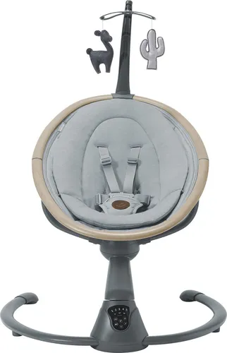 Maxi-Cosi Cassia Elektrische Babywippe - Babywippe für Neugeborene bis 9 kg, mit automatischer Bewegungserkennung und 12 Melodien für entspannende Momente. 360° drehbar für optimalen Blickkontakt.