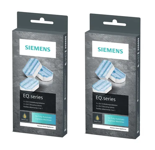 SIEMENS Entkalkungstabletten TZ80002 für EQ Kaffeevollautomaten - Effektive Entkalkung für alle EQ Modelle, sorgt für optimalen Kaffeegenuss und verlängert die Lebensdauer Ihrer Maschine.