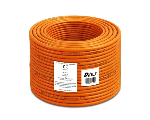 ARLI Installationskabel Cat7 Duplex 100 m S/FTP - Hochwertiges 100 m Verlegekabel mit soliden Kupferleitern, optimal für zuverlässige Datenübertragung. Halogenfrei und mit hervorragender Abschirmung für höchste Qualität.