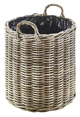 Kobolo Pflanzkübel Pflanzkorb aus grauem Rattan von Kobolo