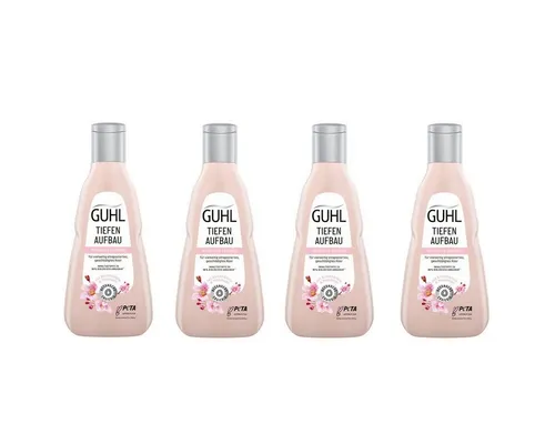Guhl Tiefen Aufbau Reparatur Shampoo mit Kirschblüte 250ml 4er Pack - Shampoos & Spülungen - Intensive Pflege für geschädigtes Haar mit blumigem Duft, ideal für tiefenwirksame Reparatur und Aufbau.