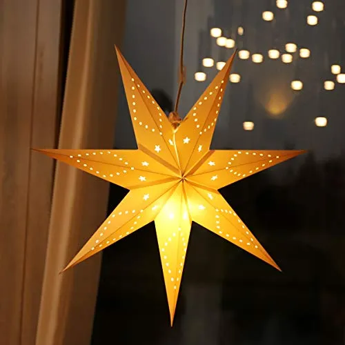 SALCAR 75cm LED Weihnachtsstern beleuchtet - Beleuchteter 3D Papierstern mit 75 cm Durchmesser für festliche Dekoration. Erzeugt warme Lichtakzente und schafft eine gemütliche Atmosphäre in jedem Raum. Ideal für Fenster, Tisch oder Kaminsims.