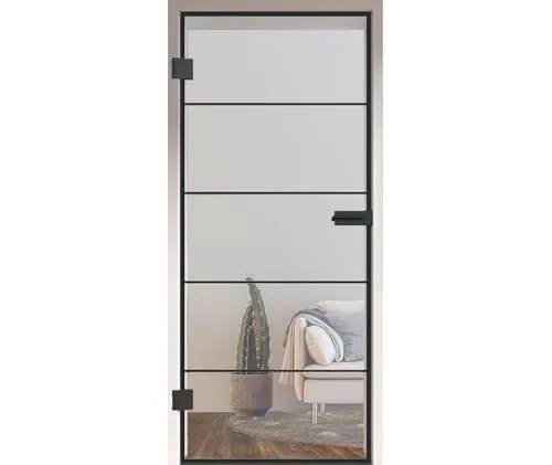 HORI Loft Glastür aus ESG-Sicherheitsglas: Modernes Rechteckiges Design Glastür Innentür für Wohnräume als stilvoller Raumteiler oder Raumtrenner – Unsere Hochwertige Tür aus Klarglas 1972 x 709 mm
