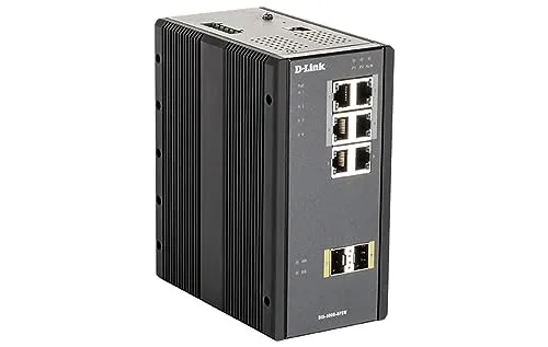 D-Link DIS 300G-8PSW Switch - gemanaged - 4x 10/100/1000 (PoE+) + 2x 10/100/1000 + 2x 100/1000 SFP - DIN-Schienenmontage, Wandmontage - PoE+ (120W)