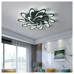 Euroton LED Deckenleuchte mit Fernbedienung - Moderne Deckenlampe in Schwarz, dimmbar und mit einstellbarer Lichtfarbe von kaltweiß bis warmweiß (7000K-3000K). Ideal für stimmungsvolles Licht in jedem Raum.