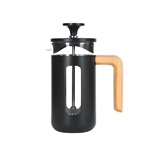 La Cafetière Pisa Kaffeebereiter aus Edelstahl, für 3 Tassen, Schwarz, in Geschenkverpackung