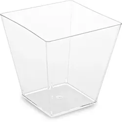 Fingerfood-Becher (PS) eckig glasklar 72 x 72 x 72 mm 230ml [20 St.]