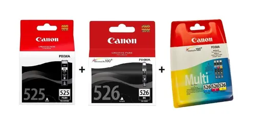 Canon Original CLI-526 + PGI-525 Druckerpatronen Multipack - Tintenpatronen für Canon Drucker mit 100% passgenauer Qualität, ideal für gestochen scharfe Drucke und lange Lagerfähigkeit von bis zu 2 Jahren.