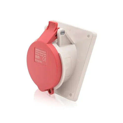 CEE-Kraftstrom-Einbausteckdose Drehstromsteckdose Schräg 16A 400V 6h IP44 5-polig (3P+N+E): IEC-60309 Industrie- und Mehrphasenstecker robuste Industriequalität