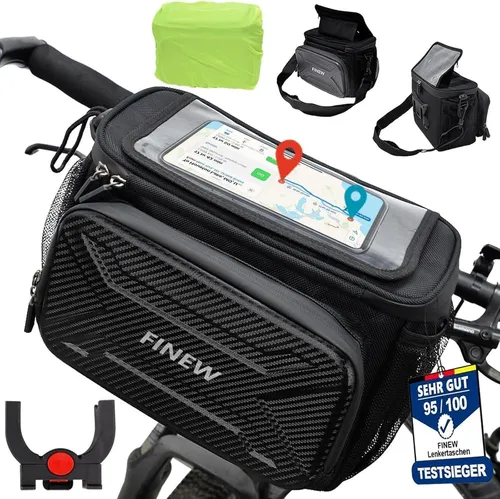 Wasserdichte Lenkertasche für E-Bike 6L, Touchscreen & Regenschutz - Produktart: Fahrradlenkertasche, ideal für sicheres Navigieren und Schutz deiner Wertsachen bei jedem Wetter.