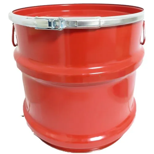 Liter Stahlblech-Hobbock / Blechfass mit Deckel / Hobbock NEU rot 30