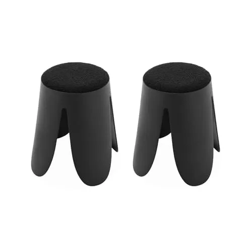 Alice's Home NIKI 2er Set stapelbare Hocker, Schwarz
