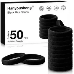Stück Haargummi Schwarz 50er Set für Damen und Herren - Praktisches 50er Set schwarzer Haargummis für alle Haartypen. Weiches, nahtloses Design sorgt für hohen Tragekomfort und verhindert Ziepen. Ideal für Alltag, Sport und besondere Anlässe.