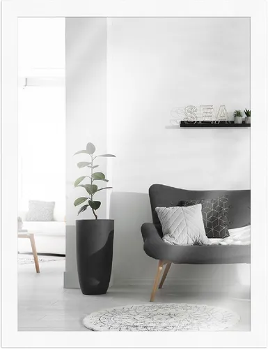 WANDStyle Wandspiegel H960 – Moderner Spiegel aus Massivholz, Weiß, 43 x 53 cm - Eleganter Wandspiegel im modernen Design aus hochwertigem Massivholz. Ideal für jeden Raum, mit einfacher Montage und stilvollem Finish – Made in Germany.