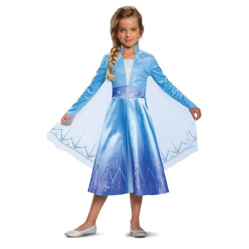 Disney Offizielles Deluxe Prinzessin Elsa Kostüm Mädchen Elsa Kleid Eiskönigin Faschingskostüme Kinder S