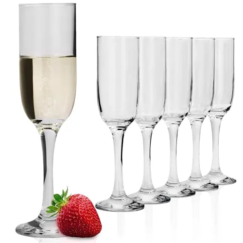 KOTARBAU® 6er Set Sektgläser Glas 215 ml Sektkelche Champagnergläser Prosecco-Gläser Sektgläser spülmaschinenfest Sektglas Set Proseccogläser Set Gläser Sekt Wein Sektgläser Glas günstig