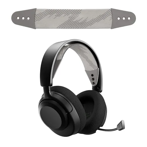 kwmobile Ersatz Bügelpolster kompatibel mit SteelSeries Arctis NOVA 1 / NOVA 1X / NOVA 3 Kopfbügel - Kopfbügelpolster aus Nylon - Kopfhörer Ersatz Bügel mit Polster - Grau Weiß