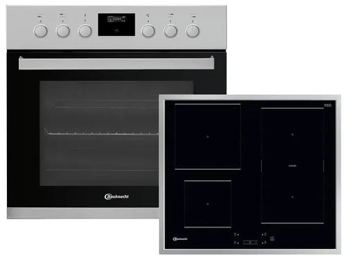 Bauknecht HEKO F300 Herd-Kochfeld-Kombination 60 cm - Herdset mit Heißluftherd und 15 Funktionen, Garraumvolumen 65 Liter, ideal für gleichmäßiges Garen und große Fleischstücke – perfektes Kochen leicht gemacht!