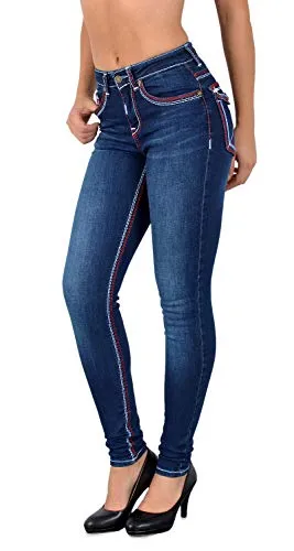 ESRA Damen Jeans Skinny Jeanshose J420