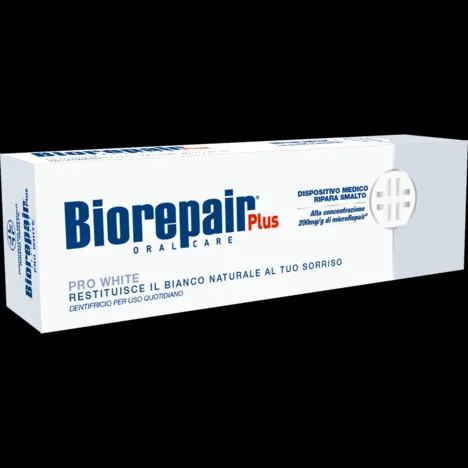 Biorepair Plus Pro White gibt Ihrem Lächeln das natürliche Weiß zurück Zahnpasta