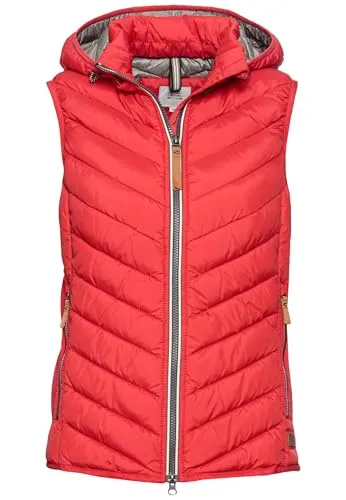 camel active Damen Steppweste aus recyceltem Polyester in rot von camel active