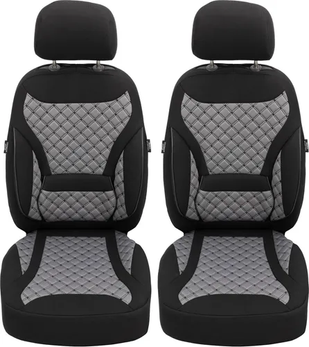 BREMER SITZBEZÜGE Autositzbezug für Opel Corsa C (2000-2006), Schwarz/Grau, 2-teilig - Schützen Sie Ihre Autositze mit den pflegeleichten und atmungsaktiven Mikrofaser-Velours Schonbezügen. Ideal für Fahrzeuge mit oder ohne Sitzheizung und Seitenairbag.