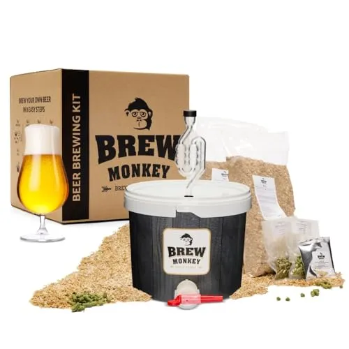 Brew Monkey® Bierbrauset Tripel | Basic Set 5 Liter Bier | 8,2% Vol. | Bier Brauen Set | Männergeschenke | Bier Geschenke für Männer | Geburtstagsgeschenk für Männer | Originelles Weihnachtsgeschenk