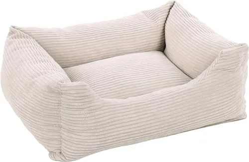 Rechteckiges Velutto-Körbchen Beige – 80 x 67 cm für Hunde - Luxuriöses Velutto-Körbchen für mittelgroße Hunde und Katzen. Stilvolles Design und hoher Komfort bieten Ihrem Haustier einen perfekten Rückzugsort.