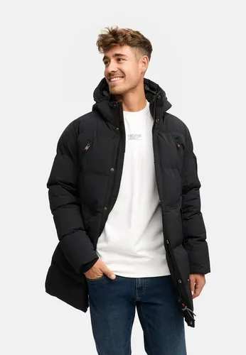 Indicode Herren INBoulton Parka | Warme Jacke mit Kapuze für Männer, Schwarz, Größe M - Stylischer Herrenparka mit warmer Wattierung und praktischen Außentaschen. Die Kapuze schützt zusätzlich vor Wind und Wetter. Ideal für den Alltag und moderne Looks.