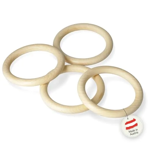 Holzringe | 5 Stück | 100mm | Made in Österreich | aus hochwertigem Buchenholz, DIY, basteln, Makramee