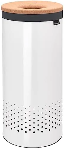 Brabantia 104367 Wäschekorb Braun, Weiß in weiß von Brabantia