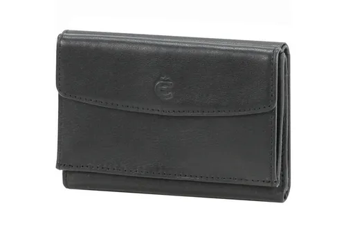 Esquire Münzbörse Logo Scheintasche Schwarz 221110 - Münzbörse für Herren mit 3 Kreditkartenfächern, 2 Steckfächern und einem praktischen Münzfach - stilvoll und funktional.