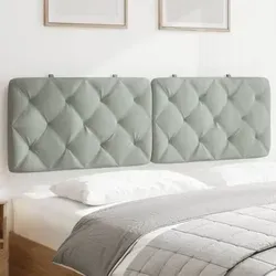 vidaXL Kopfteil-Kissen Hellgrau 160 cm aus Samt - Bettenzubehör mit elegantem Design, das deinem Schlafzimmer Komfort und Stil verleiht. Der weiche Samt und die Schaumstofffüllung bieten hervorragende Unterstützung beim Entspannen im Bett.