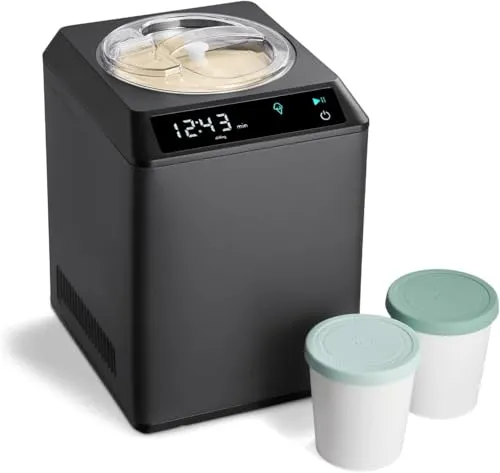 Springlane Eismaschine - Selbstkühlend mit Kompressor, 2,5L - Eismaschinen für kreative Eiskreationen, selbstkühlend mit innovativem Touch-Display und 250W Leistung für perfekte Eiscreme in nur 50 Minuten.