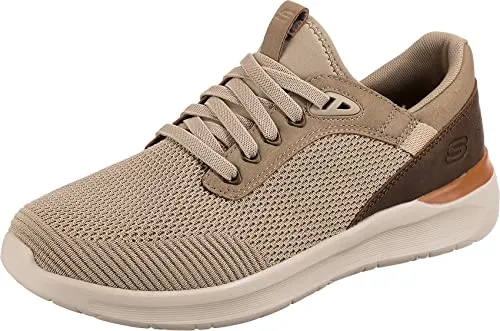 Skechers Lattimore Lasiter Taupe EU 46 - Bequeme Sneaker für Herren - Sneaker für Herren mit Air-Cooled Memory Foam und Goga Mat Arch für optimalen Komfort. Ideal für entspannte Freizeitaktivitäten, 100% vegan und modisch.