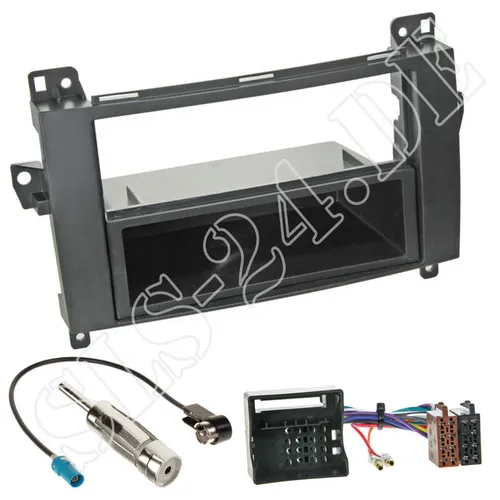 MERCEDES VIANO VITO ab2006 2-DIN Radioblende + Fach ISO Adapterkabel Antenne Set