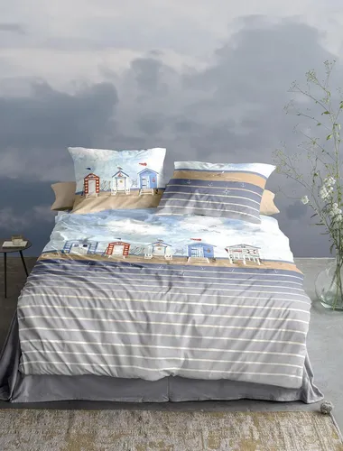 Irisette Mako-Satin Bettwäsche Wave 88650-20 blau von Irisette