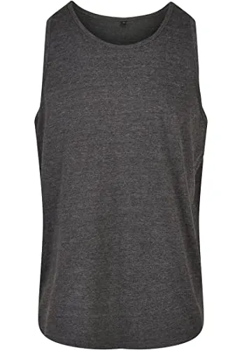 Build Your Brand Herren Basic Tank Top – Sportliches ärmelloses T-Shirt aus Baumwolle mit Rundhals für Training Gym Fitness Sommer und Casual Streetwear,Charcoal,4XL