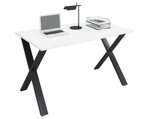 VCM Holz Schreibtisch Lona X - Kinderschreibtische mit hochwertigem Metallgestell und stabiler Holzstruktur-Arbeitsplatte, ideal für kreative Arbeiten und Lernen.