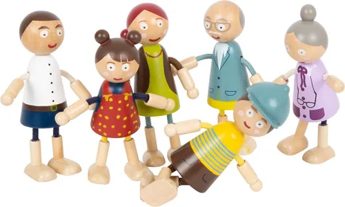 small foot Familie (11804) - Puppenfamilie aus Holz, ideal für kreatives Spielen und Rollenspiele