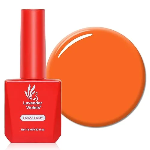 Lavender Violets 15ml Gel Nagellack Kürbis Neon Orange UV LED Einweichen Nagellampe Aushärten Maniküre Pediküre Größerer Inhalt Salon Qualität A0043