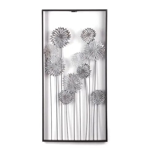 DESIGN DELIGHTS EINZIGARTIGE WANDDEKO Pure Flowers - Wandskulpturen aus handgefertigtem Metall, Höhe 62 cm, jedes Stück ein Unikat für ein stilvolles Ambiente.