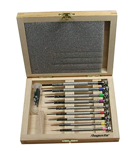 Augusta Schraubendreher Set Schlitz 9-tlg. Uhrmacher + Ersatzklinge