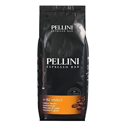 Pellini N.82 Vivace Kaffeebohnen für Espresso 1 kg - Erleben Sie den authentischen Geschmack Italiens mit Pellini N.82 Vivace: Eine ausgewogene Mischung aus Arabica- und Robusta-Bohnen, perfekt für Cappuccino und Latte Macchiato.
