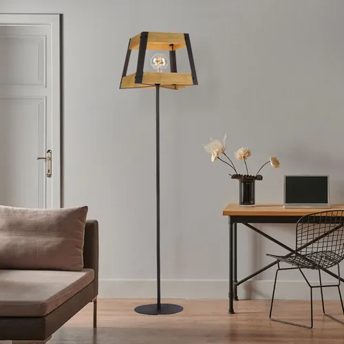 Retro Stehleuchte Holz & Eisen im Vintage Look von ETC Shop