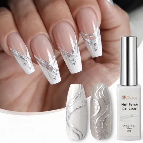 Nail Polish Nail Liner Silver 8ml – Nailart-Lack für feine Linien und Design