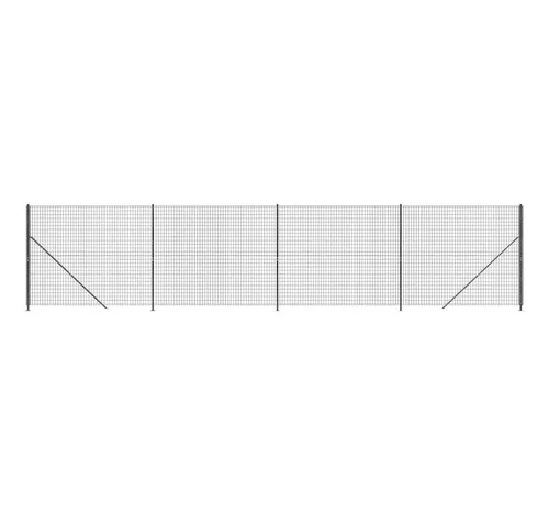 furnicato Maschendrahtzaun Anthrazit 1,4 x 10 m mit Bodenflansch - Vielseitiger Maschendrahtzaun aus robustem verzinktem Stahl, ideal für die Errichtung von sicheren Zäunen oder Tiergehegen. Mit PVC-Beschichtung für zusätzliche Langlebigkeit und Schutz gegen Witterungseinflüsse.