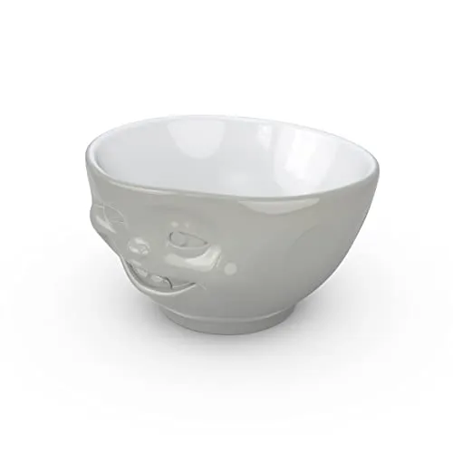 FIFTYEIGHT PRODUCTS / Tassen/Schale “Zwinkernd (Porzellan, 500ml, grau, Innen: weiß, Made in Germany)